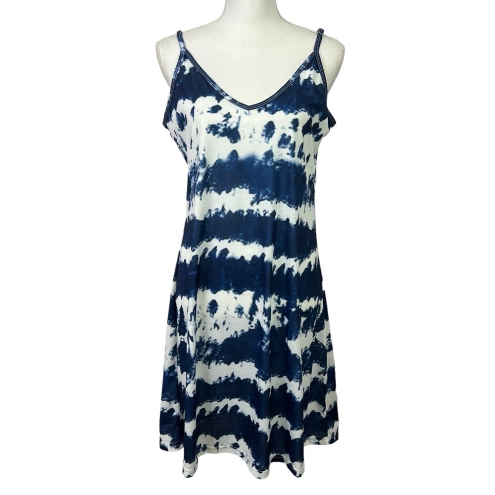 Boutique Women’s Tye Dye Dress Sz Medium Summer Beach Casual Knit Lightweight